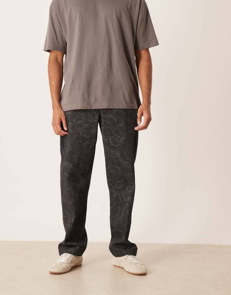 ASOS DESIGN - Weite Hose mit Blumenprint-Bunt von ASOS DESIGN