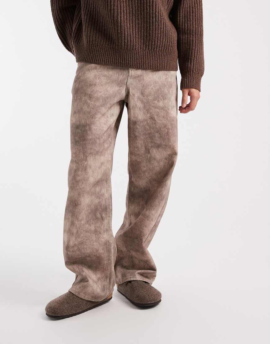 ASOS DESIGN - Weite Hose mit verschwommenem Muster-Bunt von ASOS DESIGN