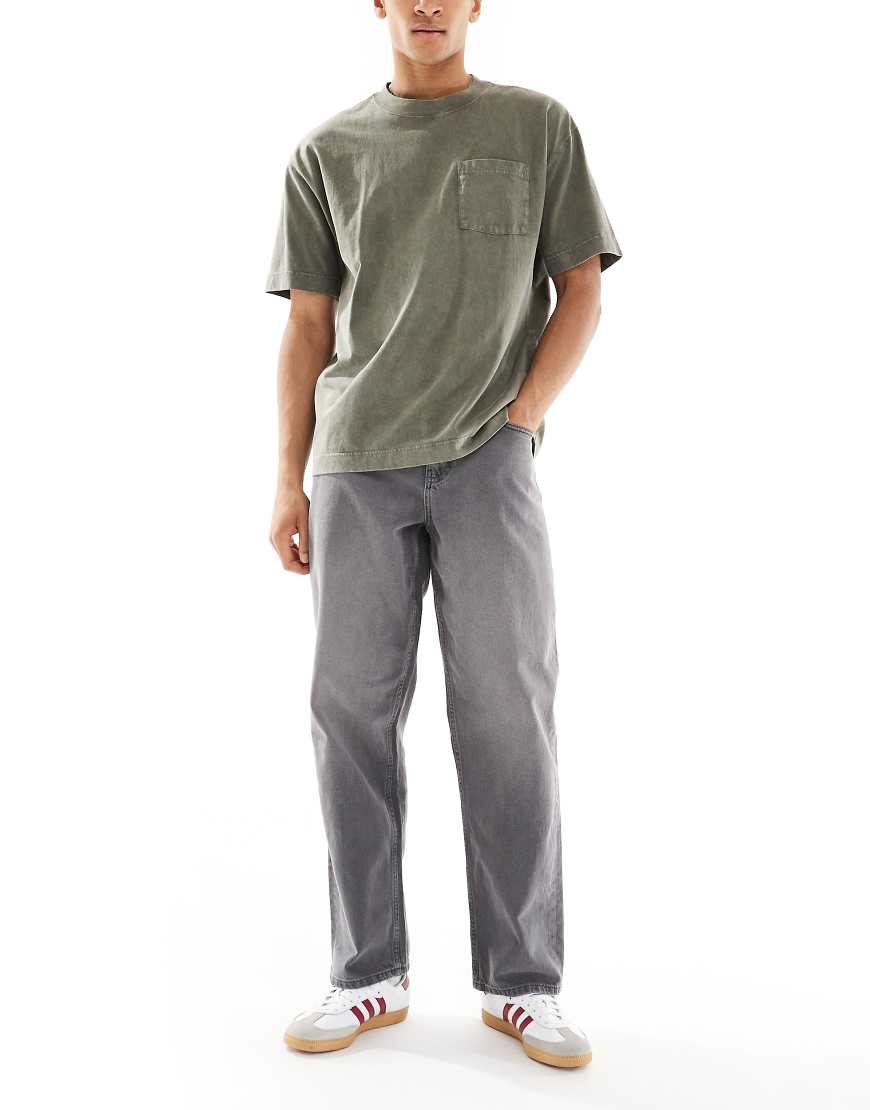 ASOS DESIGN - Weite Jeans in Grau von ASOS DESIGN