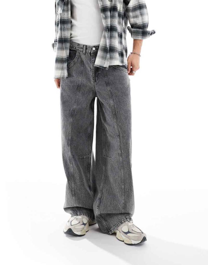 ASOS DESIGN - Weite Jeans in Grau von ASOS DESIGN
