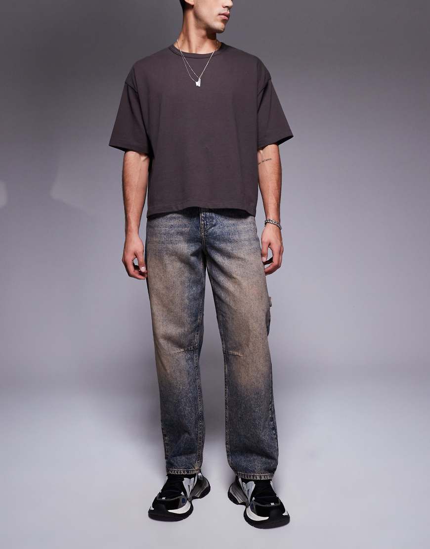 ASOS DESIGN - Weite Jeans in Indigoblau mit Farbstich ASOS DESIGN - Weite Jeans in Indigoblau mit Farbstich von ASOS DESIGN