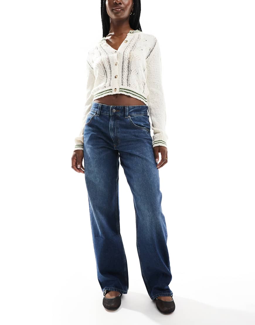 ASOS DESIGN - Weite Jeans in dunkler Waschung-Marineblau ASOS DESIGN - Weite Jeans in dunkler Waschung-Marineblau von ASOS DESIGN