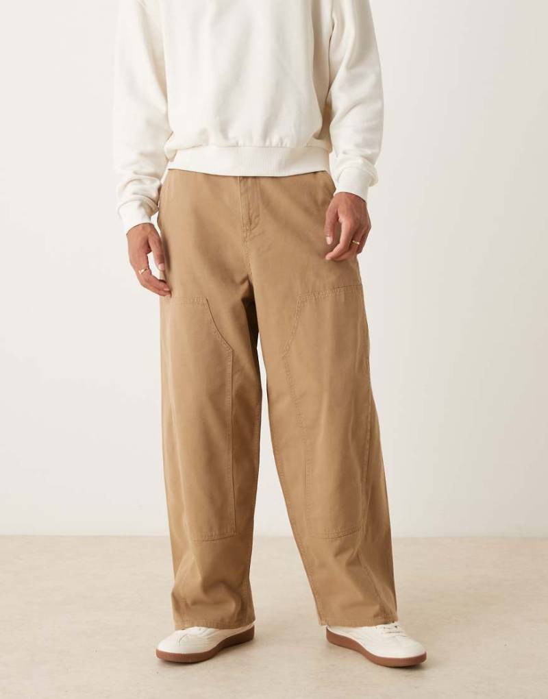 ASOS DESIGN - Weite Oversize-Hose in Hellbraun mit Carpenter-Details-Brown ASOS DESIGN - Weite Oversize-Hose in Hellbraun mit Carpenter-Details-Brown von ASOS DESIGN