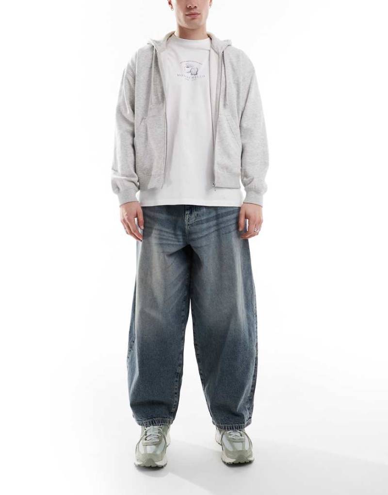 ASOS DESIGN - Weite Oversize-Jeans in Hellblau mit Vintage-Waschung von ASOS DESIGN