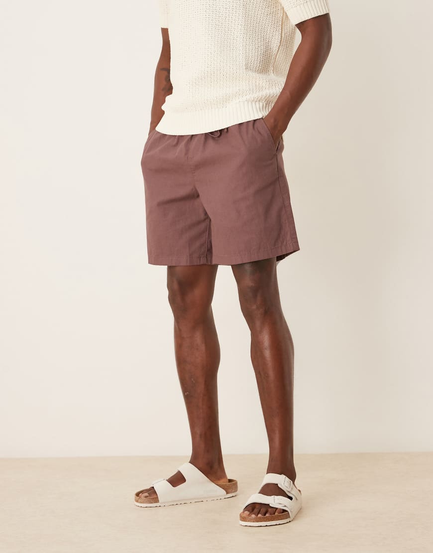 ASOS DESIGN - Weite Shorts aus Leinenmix in Braun ASOS DESIGN - Weite Shorts aus Leinenmix in Braun von ASOS DESIGN