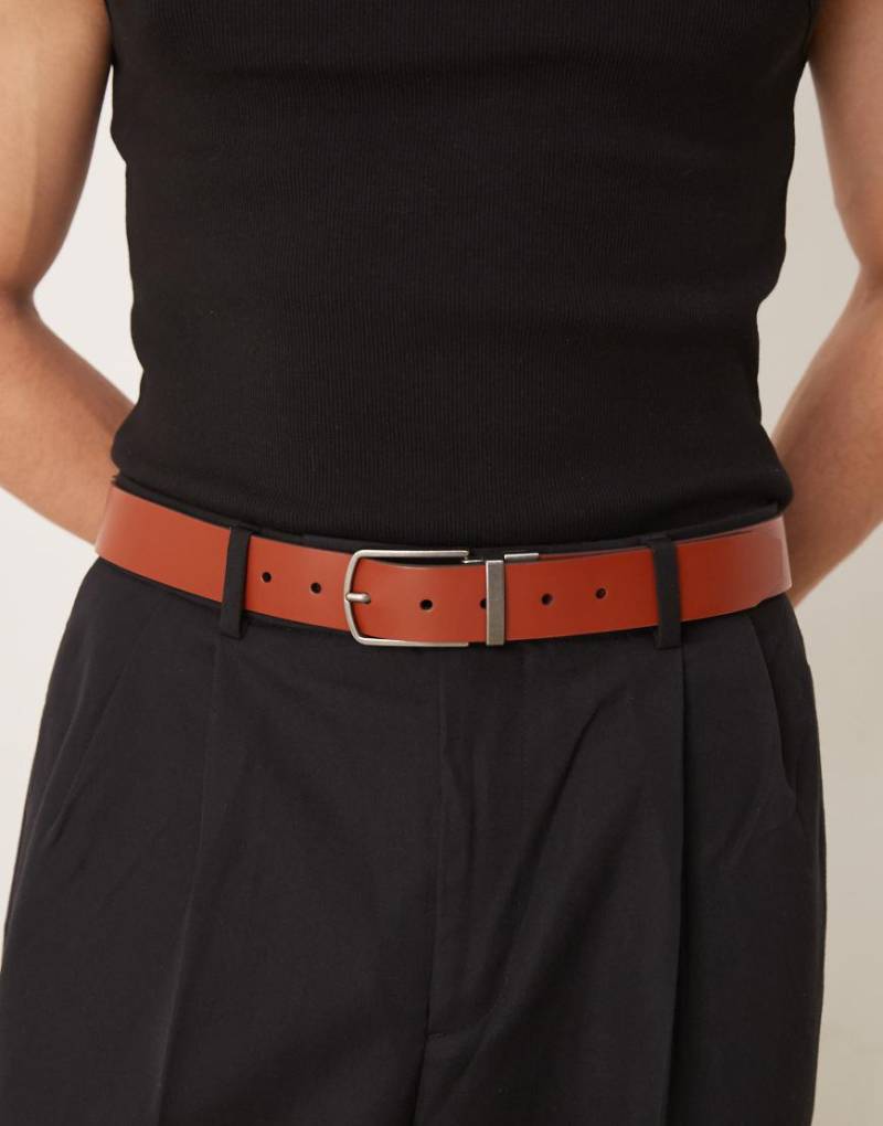 ASOS DESIGN - Wende-Gürtel aus Leder in Hellbraun und Braun von ASOS DESIGN
