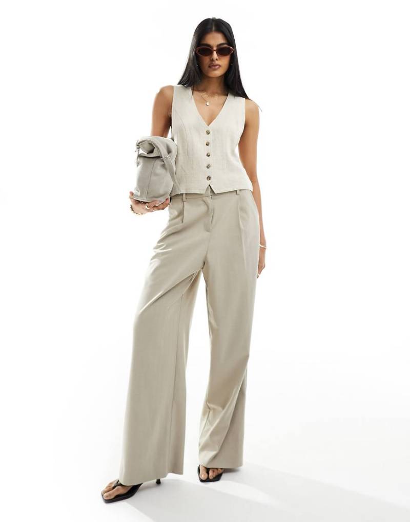 ASOS DESIGN - Weste in naturfarbener Leinenoptik-Neutral von ASOS DESIGN