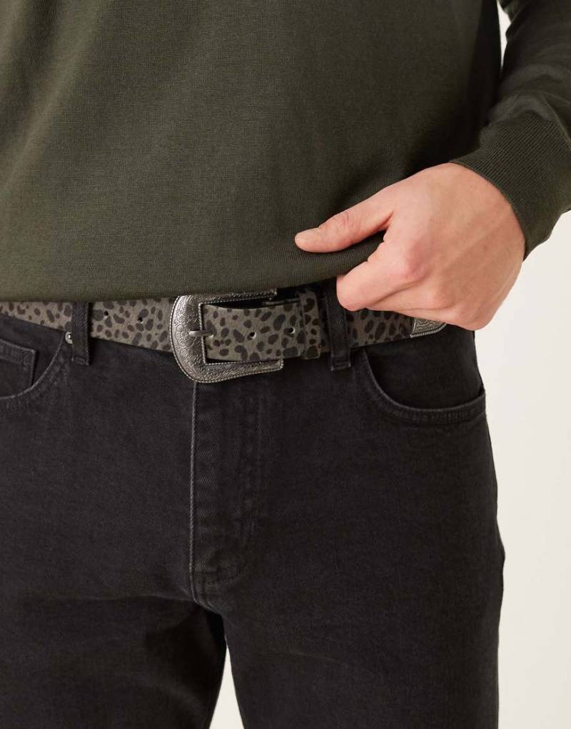 ASOS DESIGN - Western- Gürtel aus Leder mit Leopardenmuster-Bunt von ASOS DESIGN