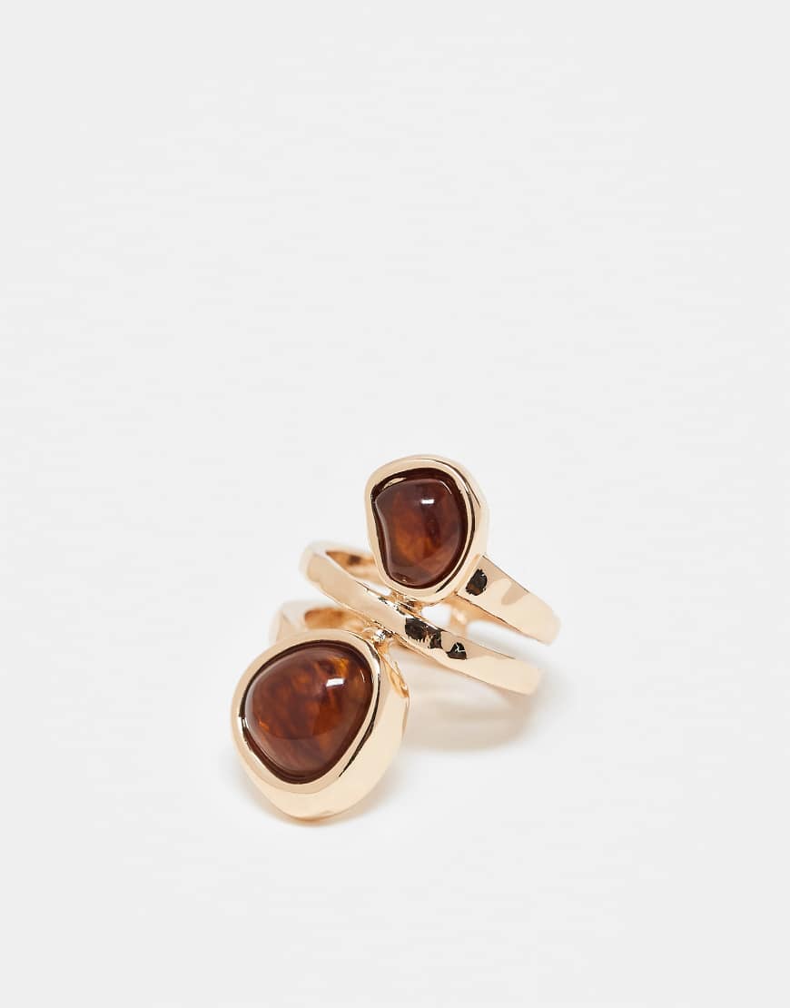 ASOS DESIGN - Wickelring in Goldoptik mit Schmuckstein in Halbedelstein-Optik-Goldfarben ASOS DESIGN - Wickelring in Goldoptik mit Schmuckstein in Halbedelstein-Optik-Goldfarben von ASOS DESIGN