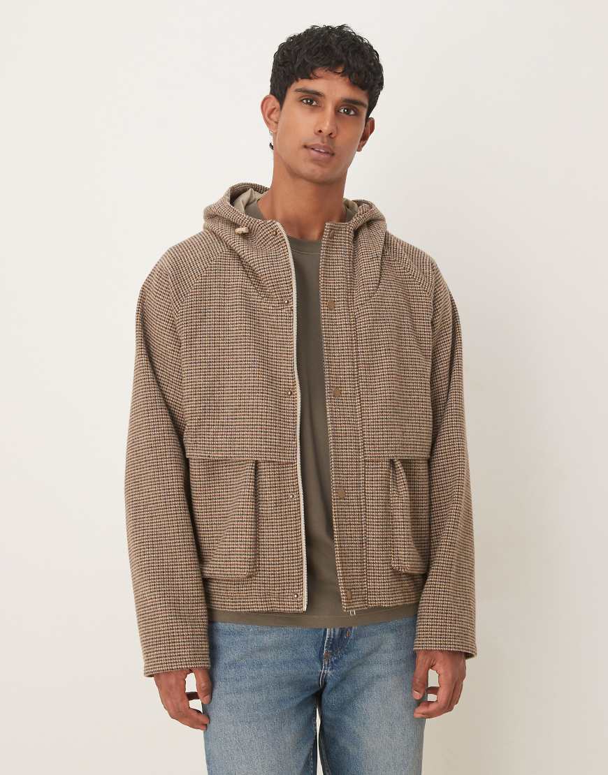 ASOS DESIGN - Windjacke im Woll-Look in Braun-Brown von ASOS DESIGN