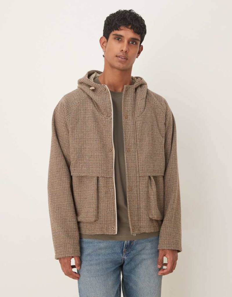 ASOS DESIGN - Windjacke im Woll-Look in Braun-Brown von ASOS DESIGN