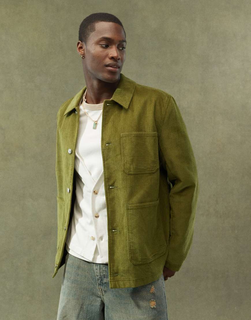 ASOS DESIGN - Worker-Jacke aus Cord in Grün ASOS DESIGN - Worker-Jacke aus Cord in Grün von ASOS DESIGN