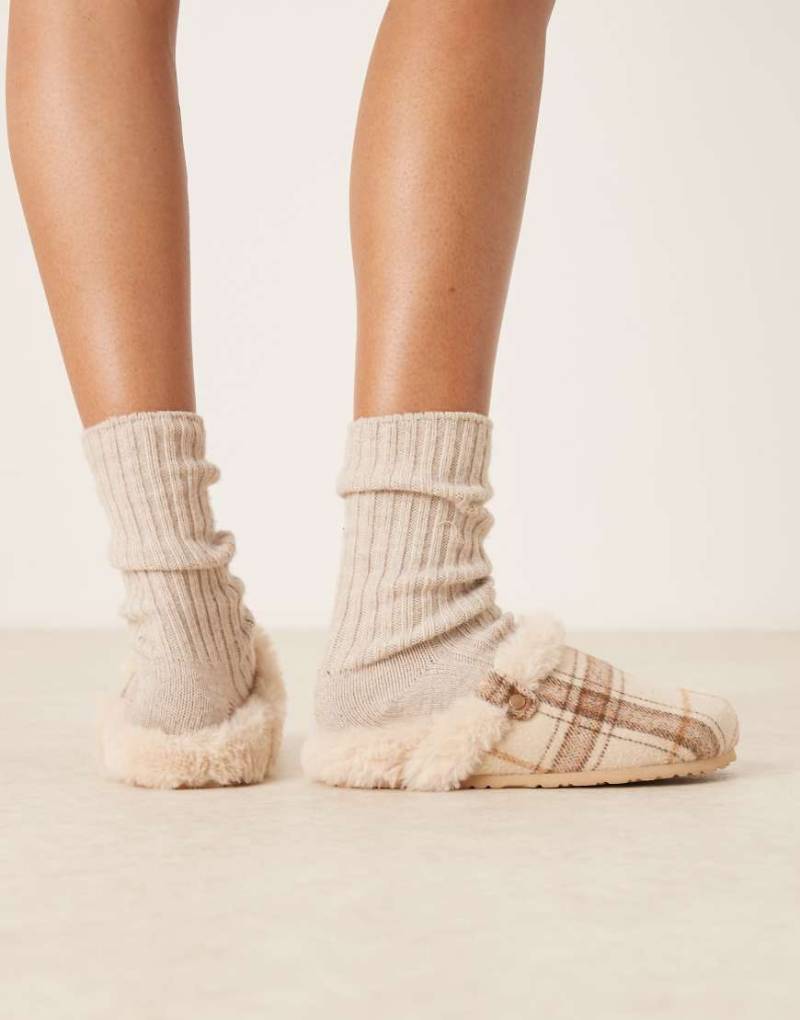 ASOS DESIGN - Zabby - Karierte Mules-Hausschuhe-Bunt von ASOS DESIGN