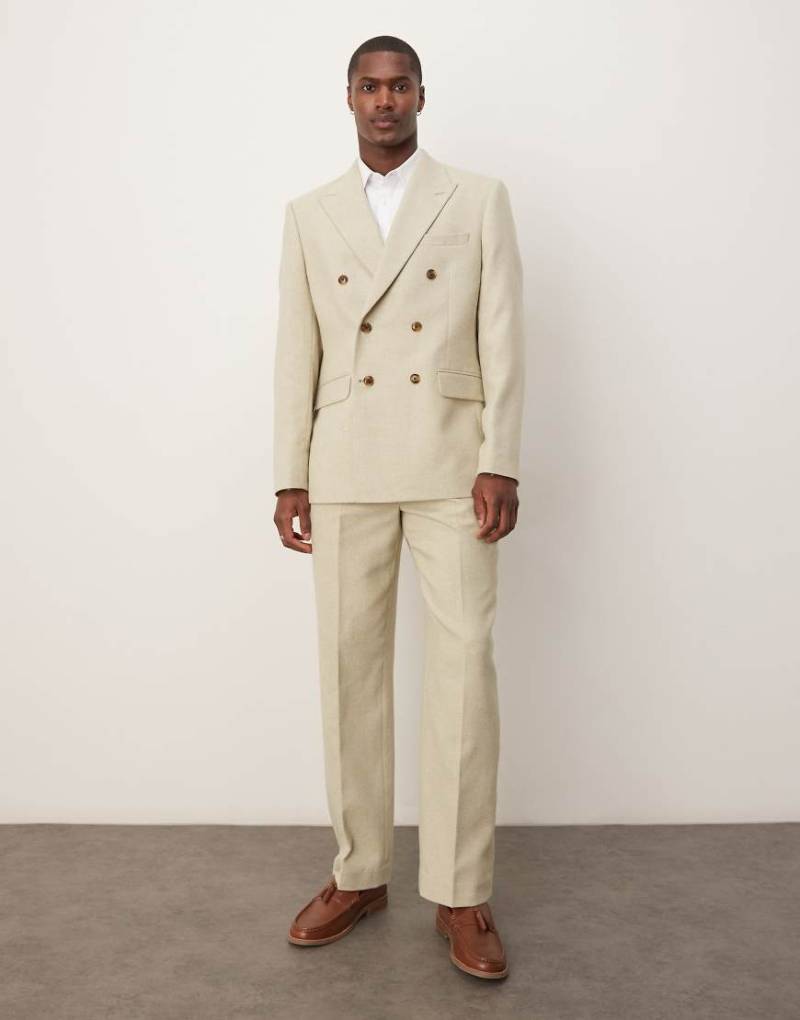 ASOS DESIGN - Zweireihige Anzugjacke aus Wollmix in Hellgrün mit normaler Passform von ASOS DESIGN