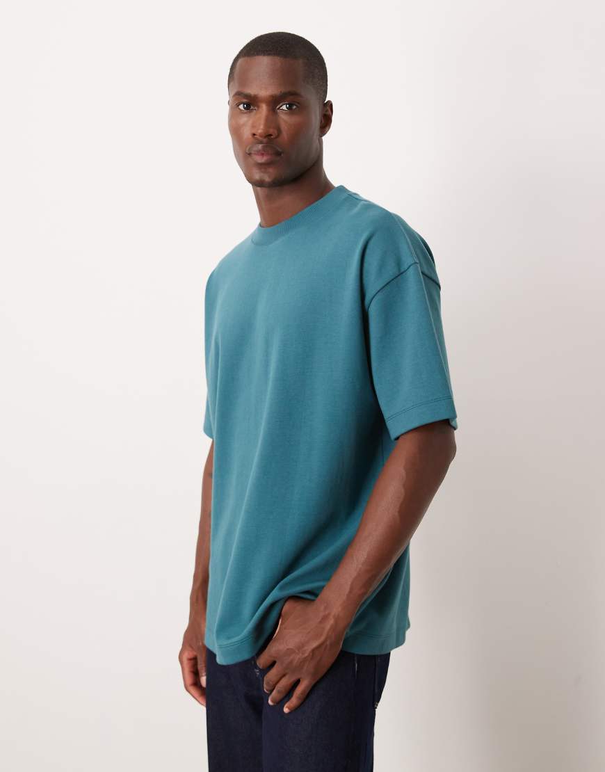 ASOS DESIGN - breatheMAX - Oversize-T-Shirt aus schwerem Baumwollmix in Türkis-Grün von ASOS DESIGN