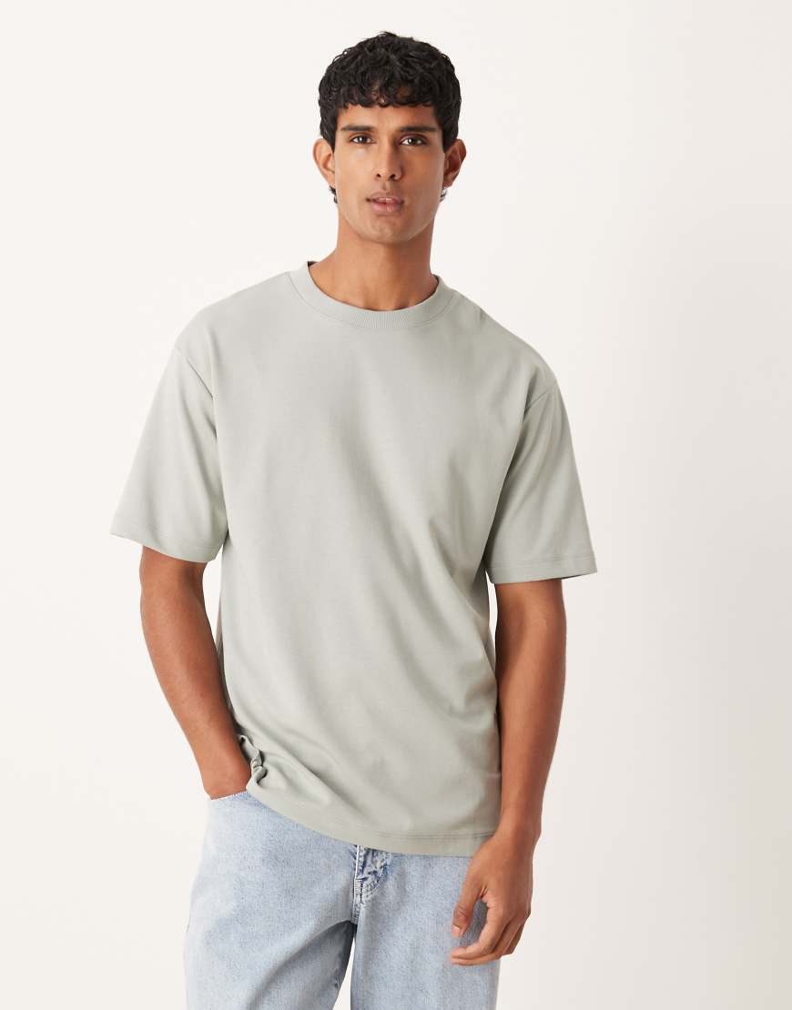ASOS DESIGN - breatheMAX - Relaxed-Fit-T-Shirt aus schwerem Baumwollmix in Salbeigrün von ASOS DESIGN