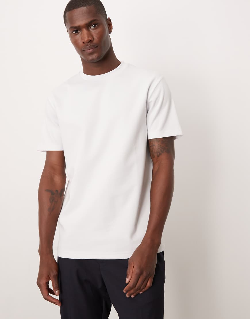 ASOS DESIGN - Rundhals-T-Shirt aus schwerem Baumwollmix in Weiß mit breatheMAX-Technologie von ASOS DESIGN