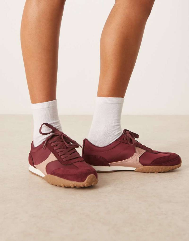 ASOS DESIGn - Dive - Sneaker zum Schnüren in Burgunderrot von ASOS DESIGN