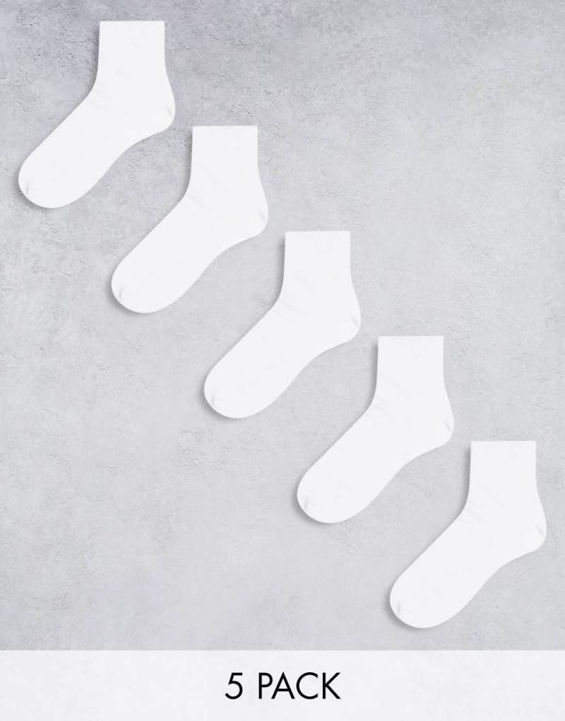 ASOS Design - Knöchelsocken in Weiß im 5er-Pack von ASOS DESIGN