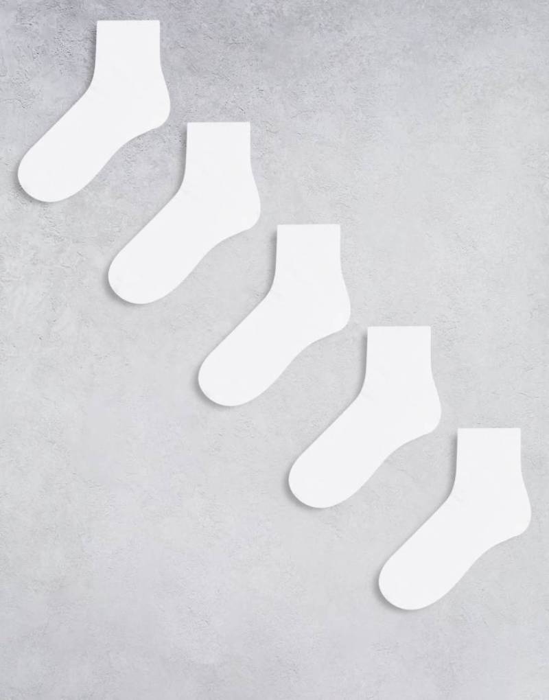 ASOS Design - Knöchelsocken in Weiß im 5er-Pack von ASOS DESIGN