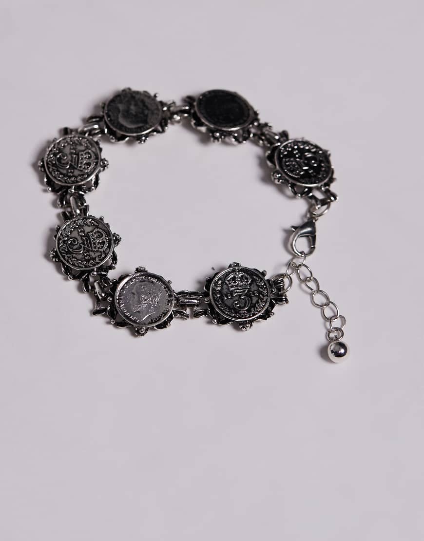 ASOS Design - Münz-Armband in Silber-Optik von ASOS DESIGN