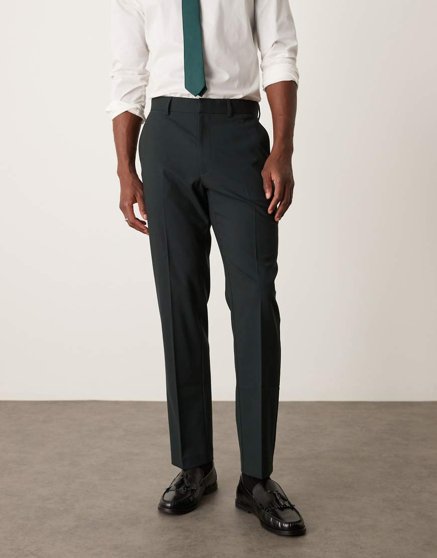 ASOS - Schmal geschnittene Anzughose in Dunkelgrün von ASOS DESIGN