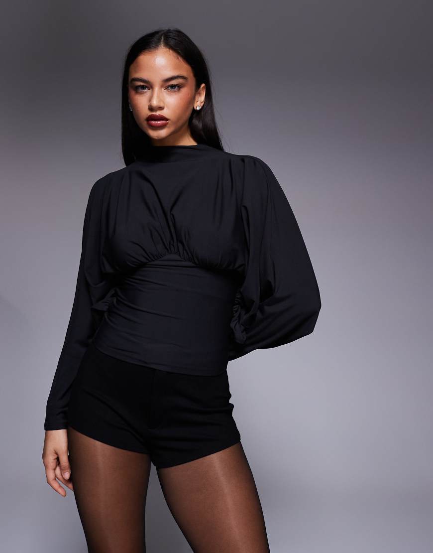ASOS X THE SOURCED COLLECTION - Oberteil in Schwarz mit Fledermausärmeln von ASOS DESIGN
