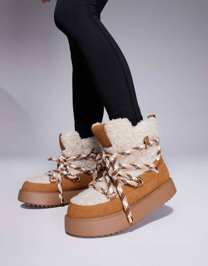Weekend Collective - Schneestiefel in Hellbraun von ASOS DESIGN