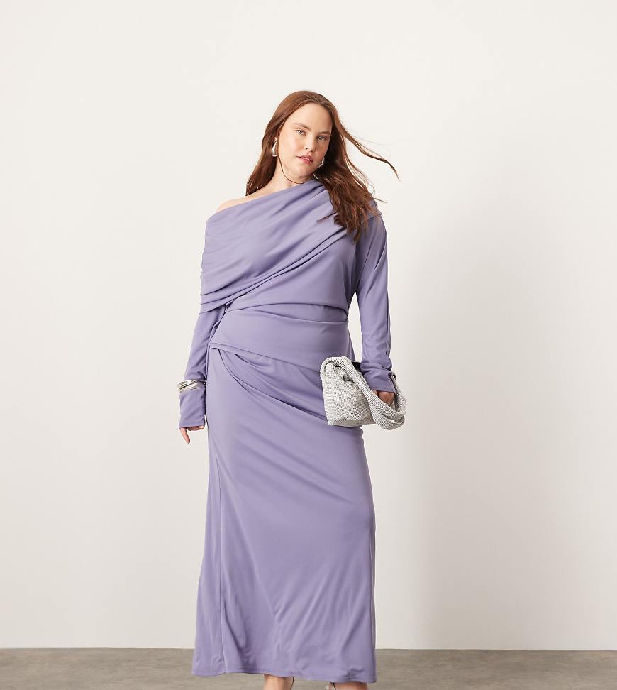 ASOS EDITION Curve - Langärmliges Maxikleid aus Jersey in Blau mit Lagendesign ASOS EDITION Curve - Langärmliges Maxikleid aus Jersey in Blau mit Lagendesign von ASOS EDITION