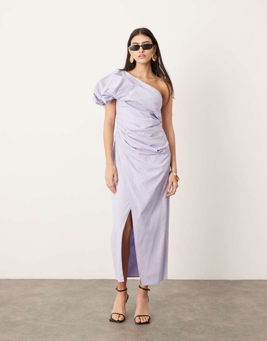 ASOS EDITION - Gerafftes One-Shoulder-Maxikleid in Flieder-Lila ASOS EDITION - Gerafftes One-Shoulder-Maxikleid in Flieder-Lila von ASOS EDITION