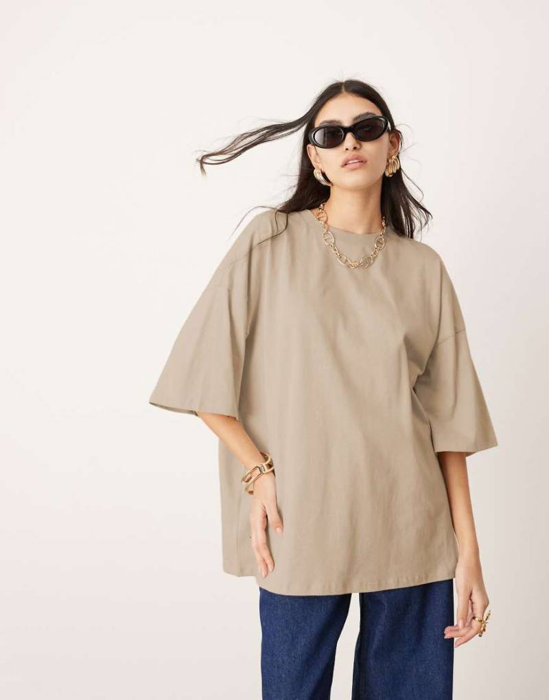 ASOS EDITION - Hochwertiges Oversize-T-Shirt in Steinbeige-Neutral von ASOS EDITION