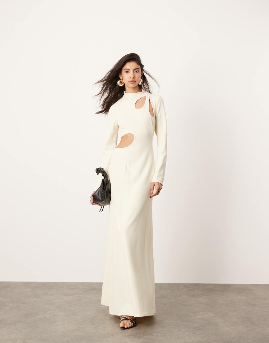 ASOS EDITION - Langärmliges Maxikleid in Cremeweiß mit Zierausschnitten ASOS EDITION - Langärmliges Maxikleid in Cremeweiß mit Zierausschnitten von ASOS EDITION