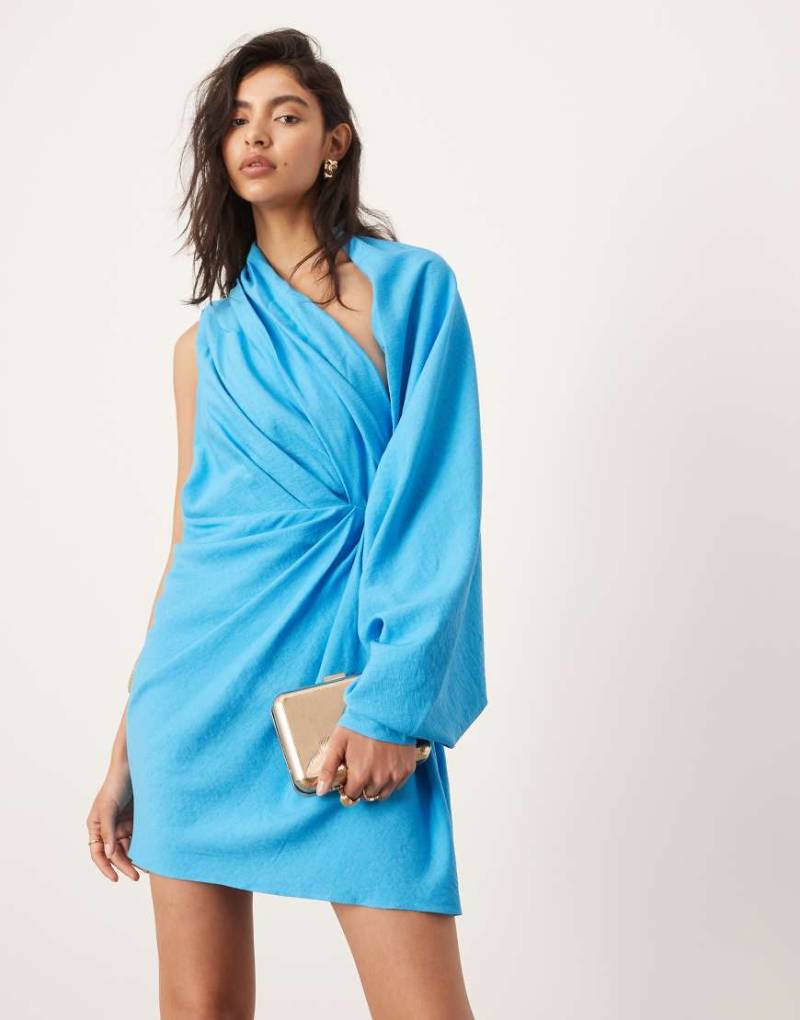 ASOS EDITION - Ultimate - Drapiertes Minikleid in Blau-Schwarz von ASOS EDITION