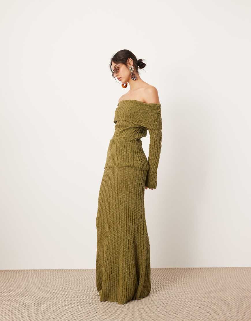 ASOS EDITION - Weiter Maxi-Strickrock in Grün, Kombiteil-Bunt von ASOS EDITION
