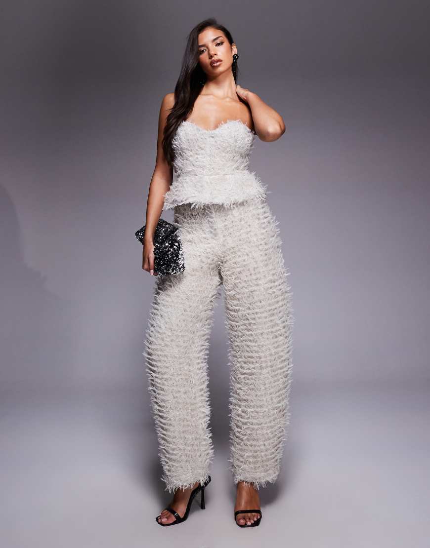 ASOS LUXE - Barrel-Leg-Strickhose in Grau, Kombiteil-Neutral von ASOS LUXE