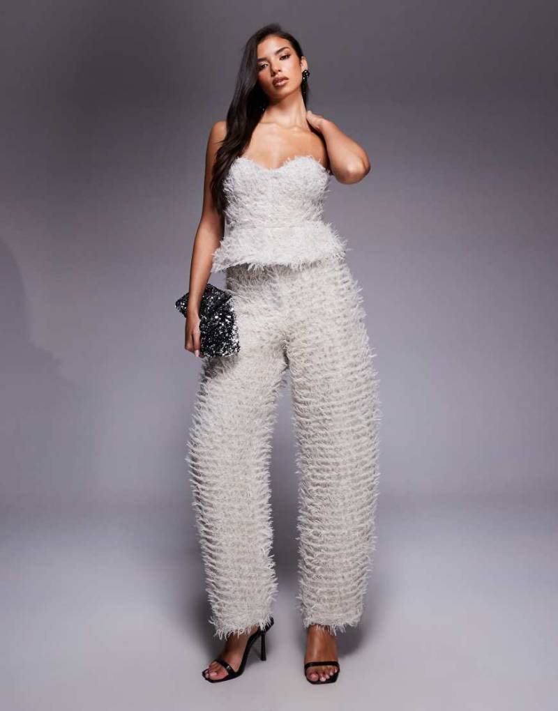 ASOS LUXE - Barrel-Leg-Strickhose in Grau, Kombiteil-Neutral von ASOS LUXE