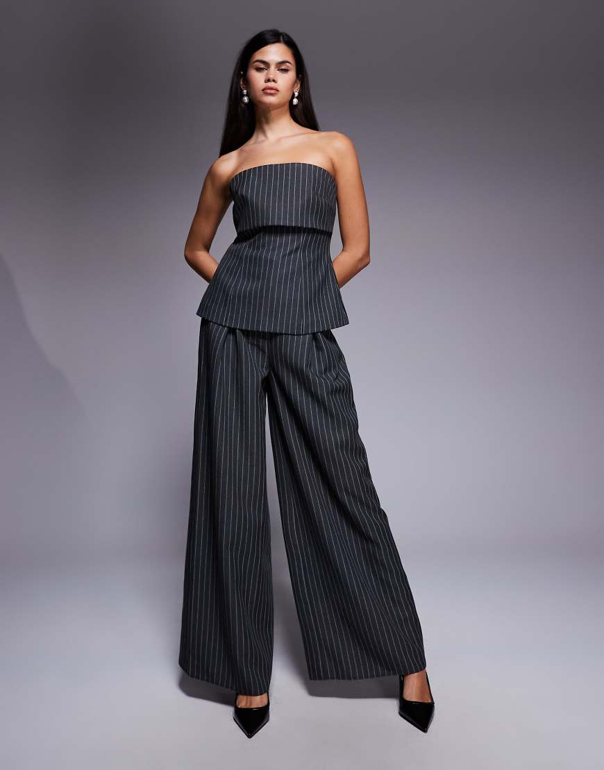 ASOS LUXE - Elegante Hose mit Streifen, Kombiteil-Grau von ASOS LUXE