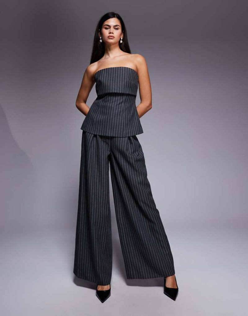 ASOS LUXE - Elegante Hose mit Streifen, Kombiteil-Grau von ASOS Luxe