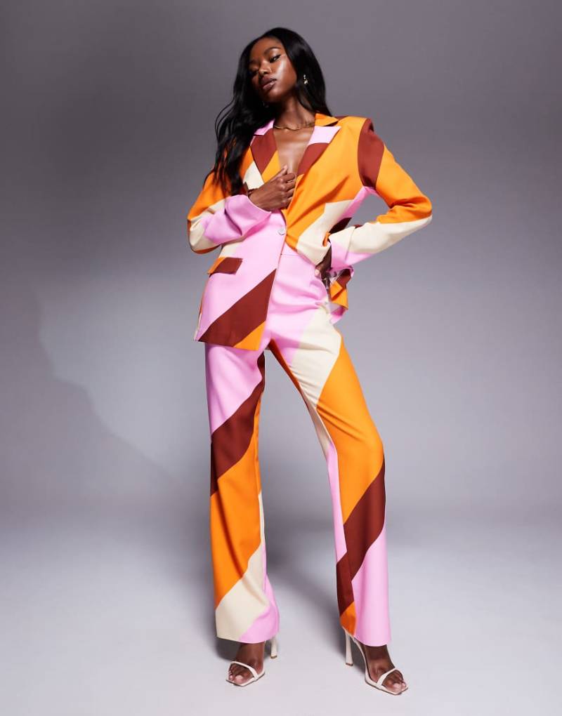 ASOS LUXE - Elegante Anzughose in Rosa mit Streifenmuster, Kombiteil von ASOS Luxe