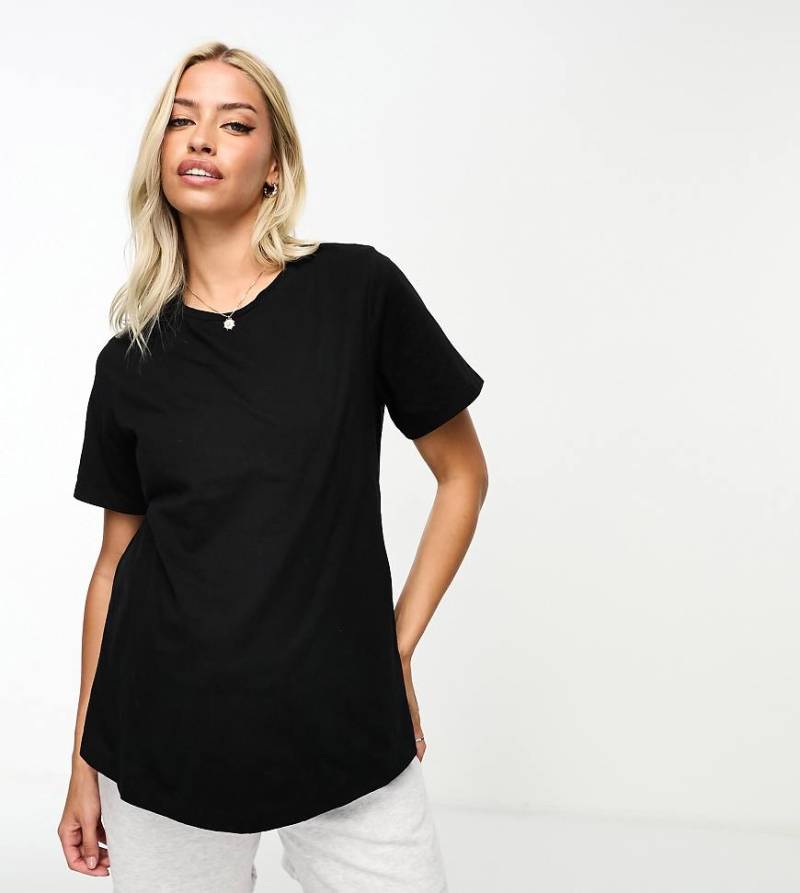 ASOS DESIGN Maternity - Mix & Match - Exclusive - Pyjamashirt aus Baumwolle in Schwarz mit Stillfunktion von ASOS Maternity - Nursing