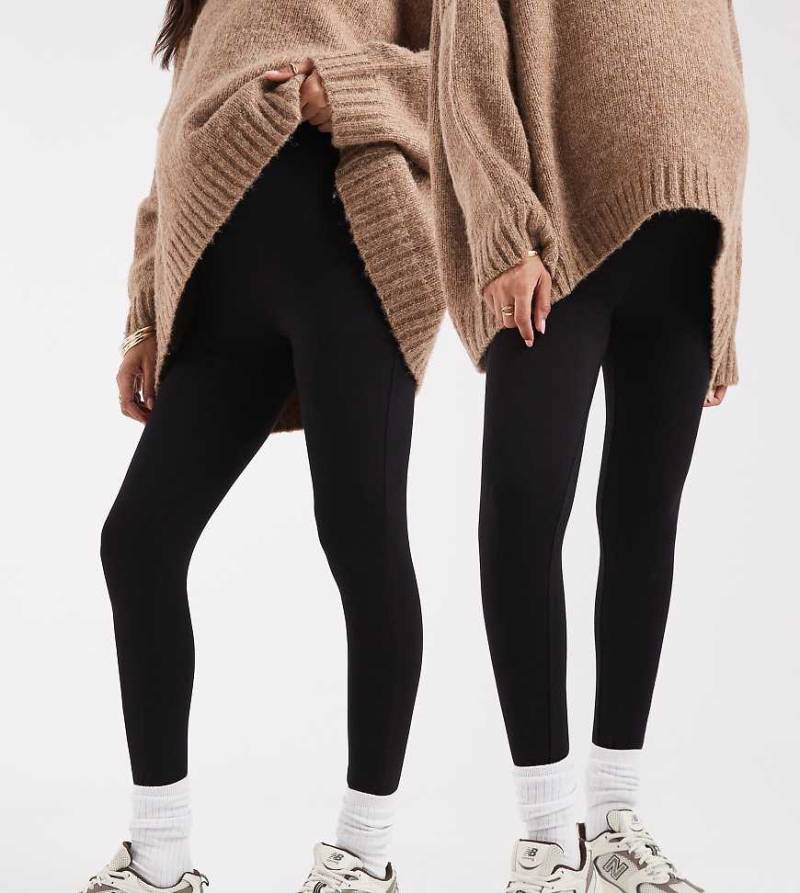 ASOS DESIGN Maternity - 2er-Pack Leggings in Schwarz von ASOS Maternity