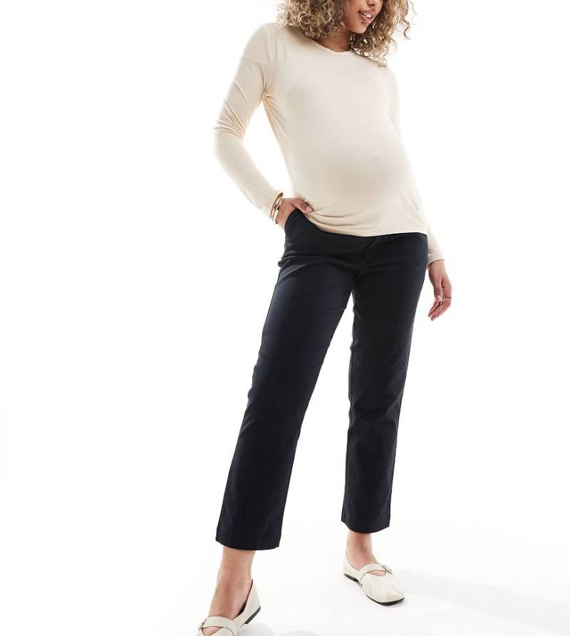 ASOS DESIGN Maternity - Chinohose in Schwarz von ASOS Maternity