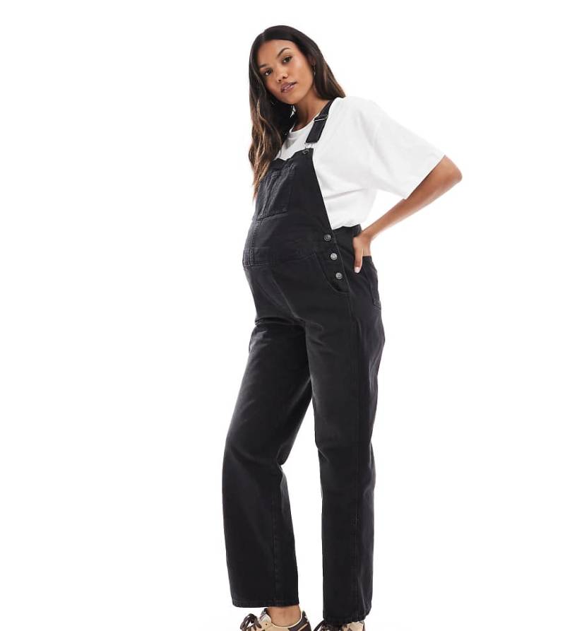 ASOS DESIGN Maternity - Jeans-Latzhose in verwaschenem Schwarz ASOS DESIGN Maternity - Jeans-Latzhose in verwaschenem Schwarz von ASOS Maternity