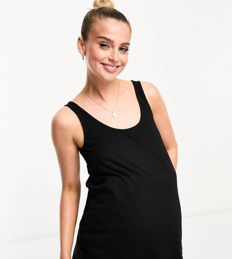 ASOS DESIGN Maternity - Mix & Match - Exclusive - Pyjama-Trägertop aus Baumwolle in Schwarz von ASOS Maternity