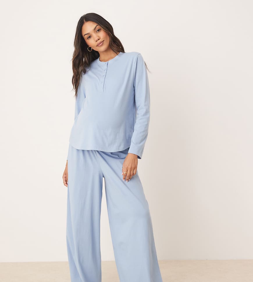 ASOS DESIGN Maternity - Mix & Match - Pyjama-Hose in Blau, Umstandsmode von ASOS Maternity