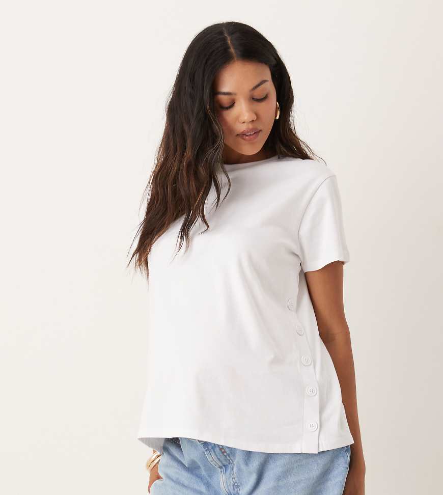 ASOS DESIGN Maternity - T-Shirt zum Stillen in Weiß ASOS DESIGN Maternity - T-Shirt zum Stillen in Weiß von ASOS Maternity