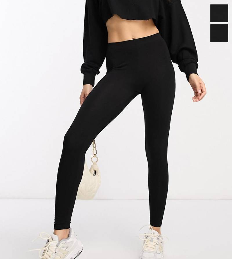 ASOS DESIGN Petite - 2er-Pack Leggings in Schwarz - BLACK von ASOS Petite
