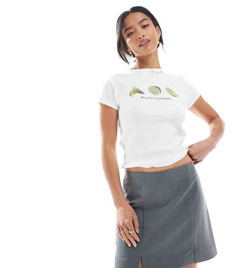 ASOS DESIGN Petite - Eleganter Minirock in Grau mit Schlitzen von ASOS Petite