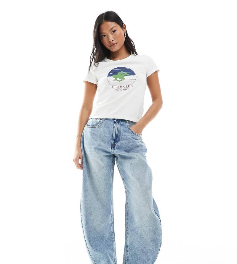 ASOS DESIGN Petite - Jeans in Hellblau mit abgerundetem Beinschnitt von ASOS Petite