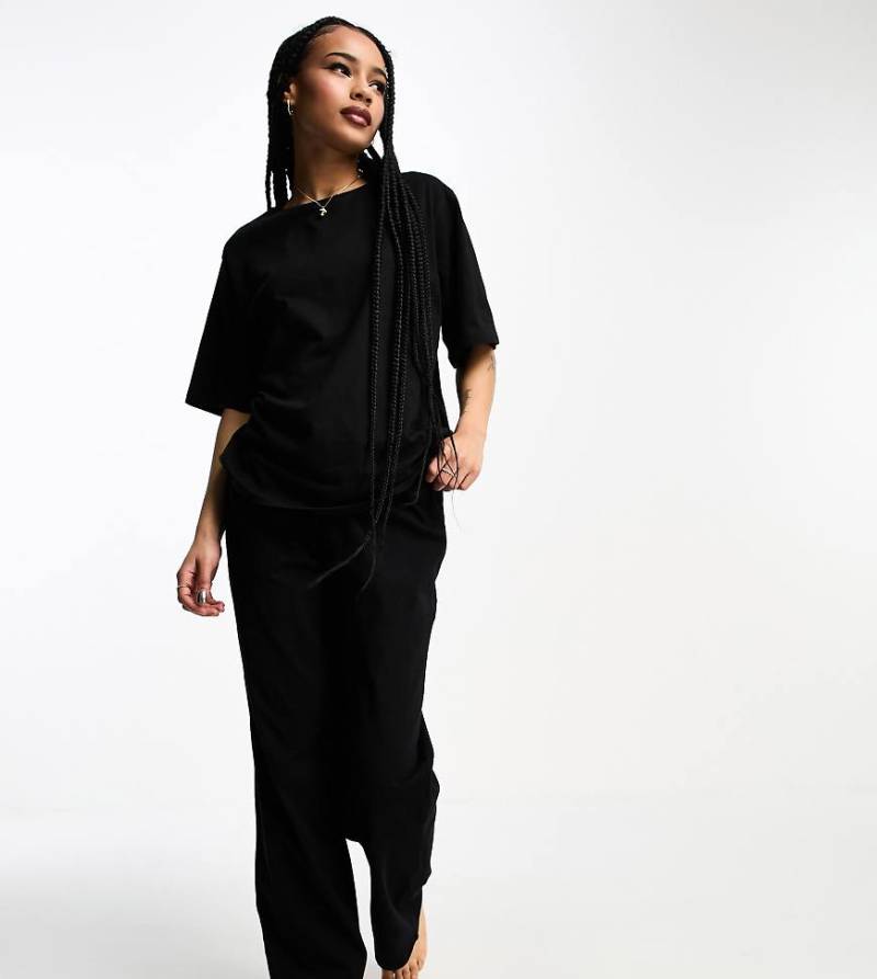 ASOS DESIGN Petite - Mix and Match - Pyjama-Hose aus Baumwolle in Schwarz von ASOS Petite